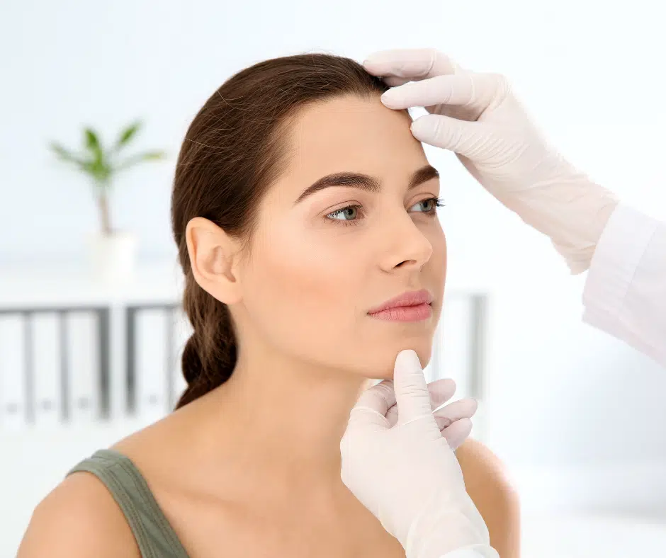 Facelift examination at Maryland Plastic Surgery in Millersville, MD